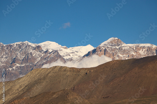 Beautiful Mountain View from Muktinath in Mustang, Nepal