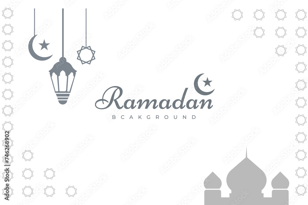Creative Ramadan kareem greeting background vector template. Greeting Card design, Mosque Background.