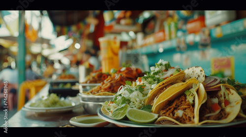 Cinco de Mayo Flavors: Close-Up Views of Festive Mexican Food, Generative AI