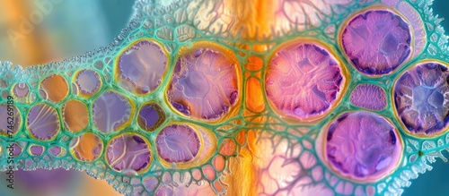 This photo showcases a detailed view of the filaments of a plant, giving a closer look at the fascinating world of mitotic divisions in the plant root meristem.
