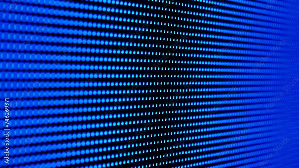 Close up of Blue LED Light Panel Displaying Vivid Pixels Close up of Blue LED Light Panel Displaying Vivid Pixels