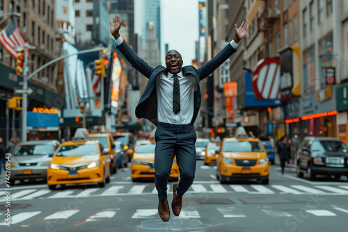 Excited Businessman in New York City  © rouda100