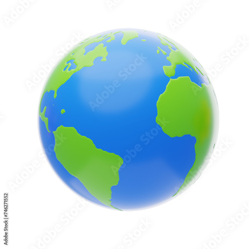 3D Earth Model Planet Of Boundless Wonder And Diversity. 3d illustration, 3d element, 3d rendering. 3d visualization isolated on a transparent background