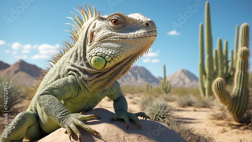 Iguana Desert Sand Cactus Animal Heat Hot Lizard Dragon