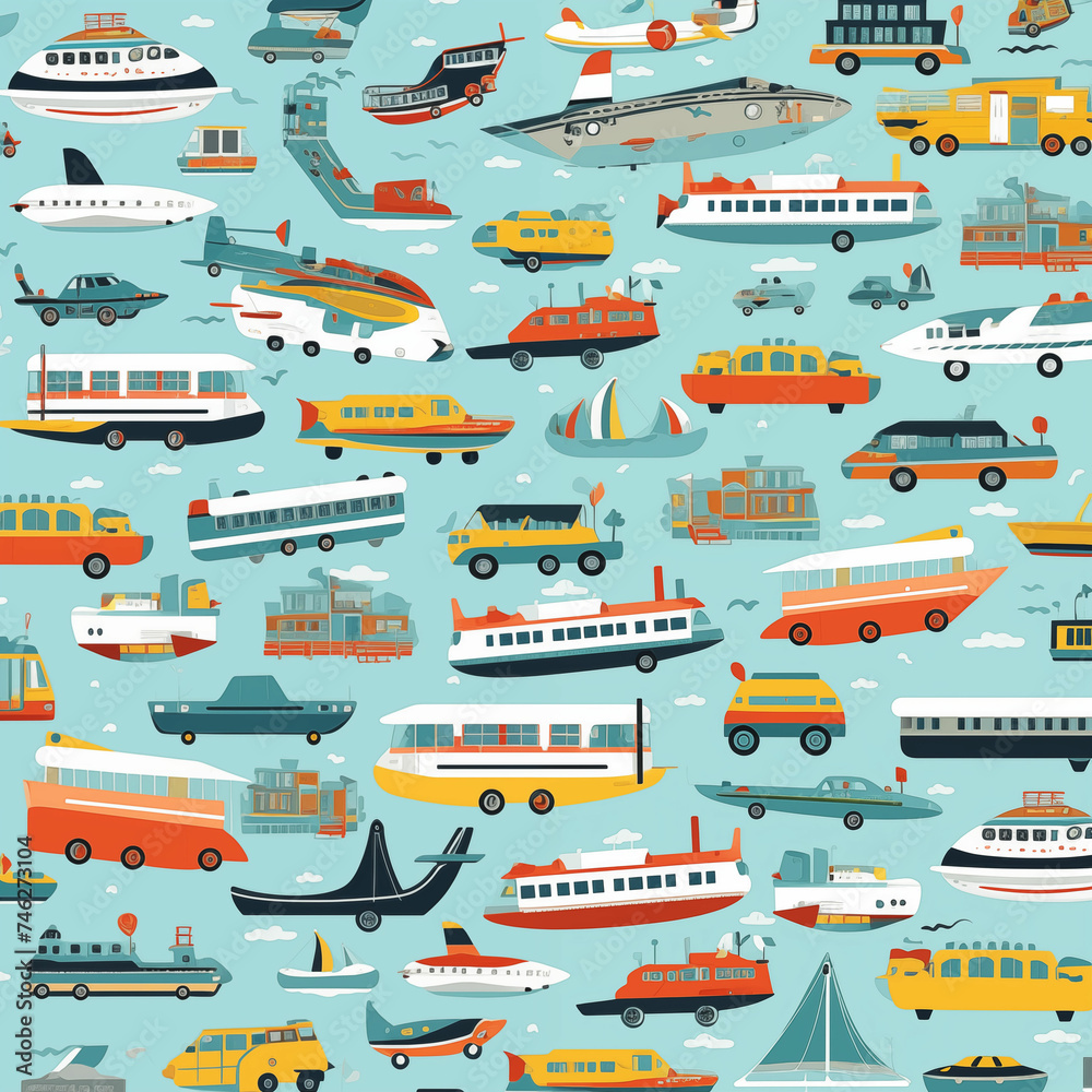 Diverse Array of Vehicles on the Move. Generative AI Diverse Array of Vehicles on the Move. Generative AI