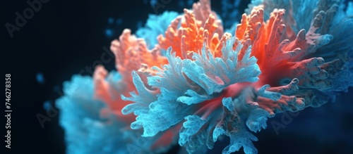 Decorative coral isolated blue sea water background © MBRAMO