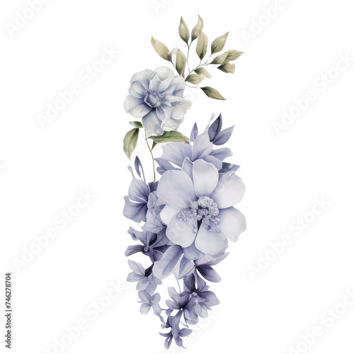 watercolor floral arrangement  elegant  featuring types of flowers and leaves for card  invitation decoration wedding