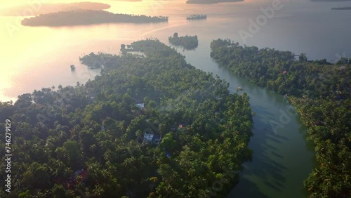 Aerial shot of backwaters in Varkala
 photo