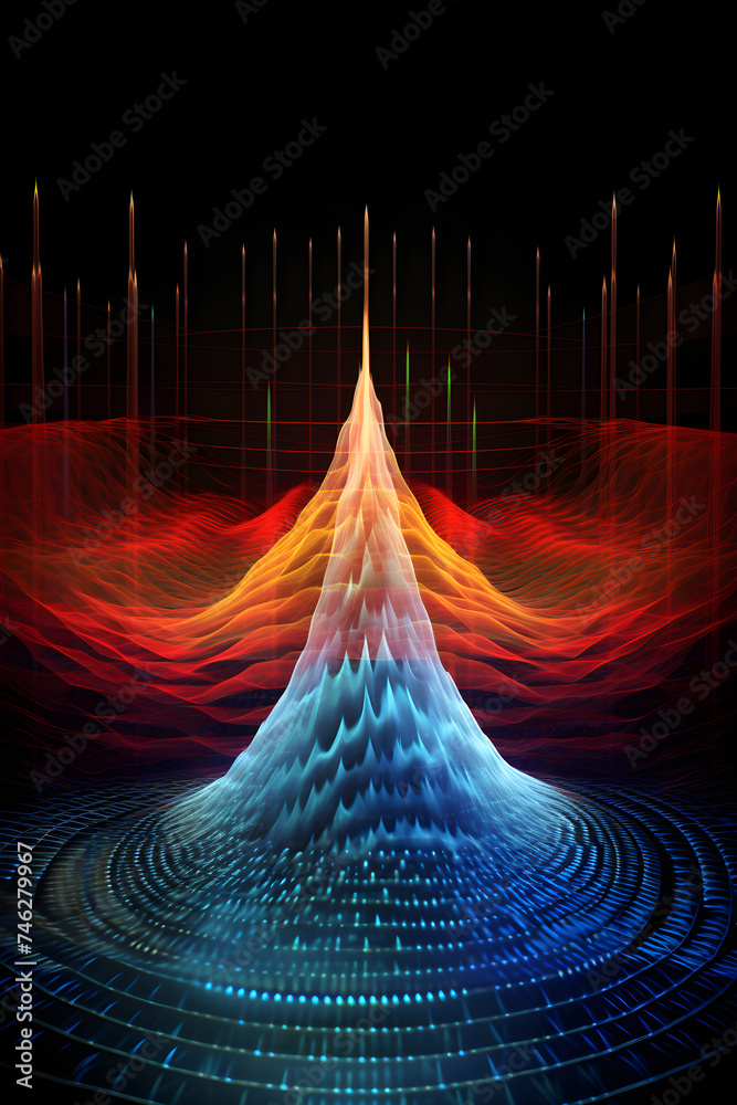 Illustration of Sound Frequency and Vibration Concept Expressed in Hertz - obrazy, fototapety, plakaty 