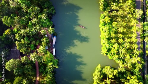Aerial shot of backwaters in Varkala
 photo