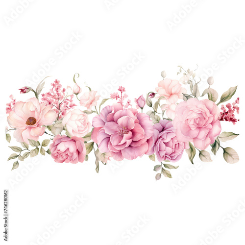 watercolor floral arrangement  elegant 
featuring types of flowers and leaves for card, invitation decoration,wedding