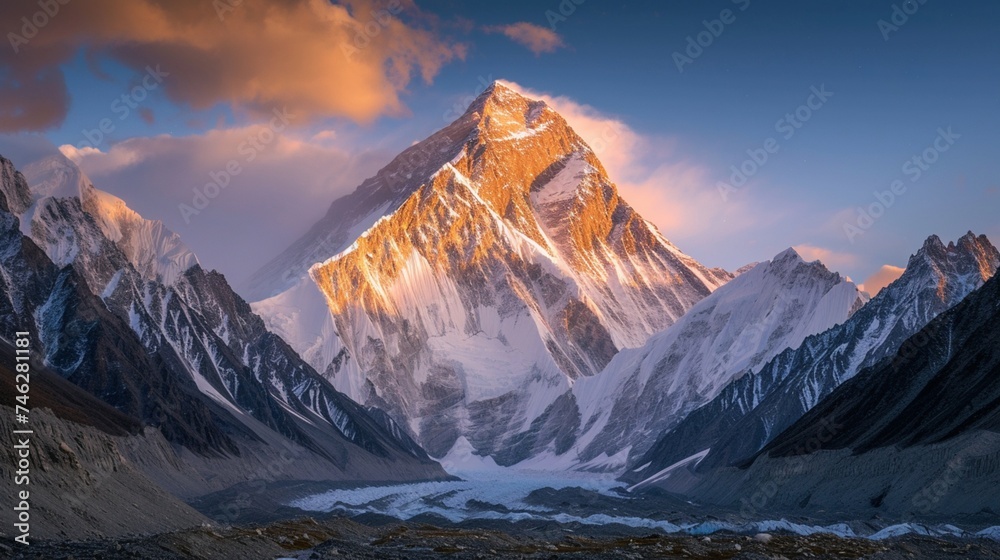 Majestic K2, the second-highest peak in the world, standing proud in the Karakoram Range. 