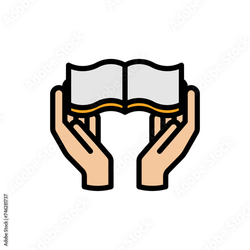 Holding Book Filled Style