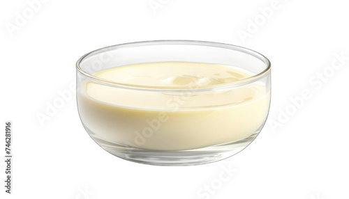 Condensed Milk with glass bowl on front view png