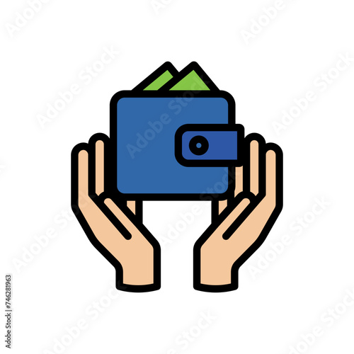 Holding Wallet Filled Style