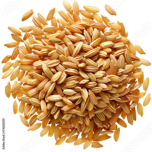 Brown rice, transparent background, isolated image, generative AI