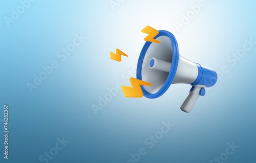 Creative loudspeaker with lightning bolts, advertising and message. © BillionPhotos.com