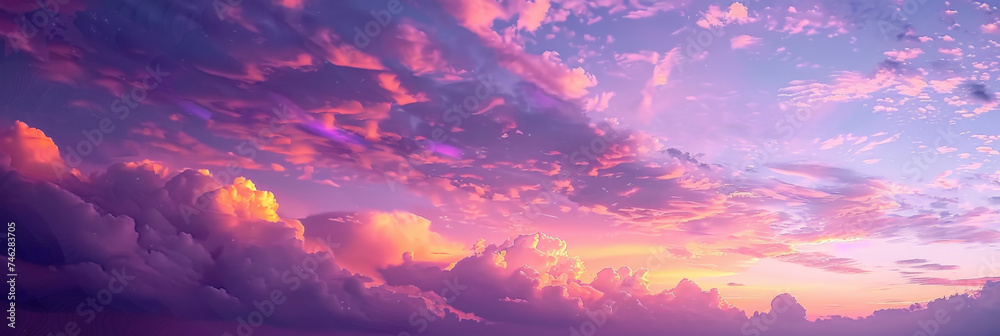 a cloudy sky with a pink and purple sky, pink sunset background,sunrise
