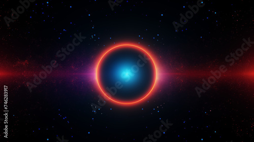 粒状の背景 光る鮮やかな色 グラデーション 青 オレンジ 赤 黒 円 ノイズ