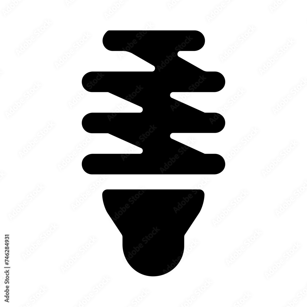 Spiral Led Lamp Lightbulb Solid Icon Spiral Led Lamp Lightbulb Solid Icon