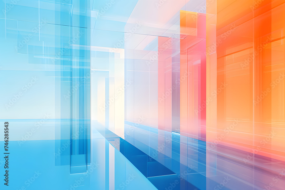 abstract transparent glass with gradient colors 3d rendering abstract transparent glass with gradient colors 3d rendering