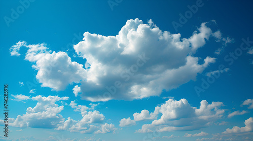 Blue sky background border, Seamless cloudy blue sky, ground spherical panoramas as a sky dome, blue sky background with clouds, clouds, Generative AI