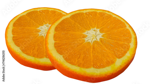 Sliced ​​oranges on a white background