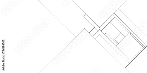 Architectural civil engineering building design with geometric patterns, black and white stripe geometric background, Abstract industrial Design random lines black on white background.