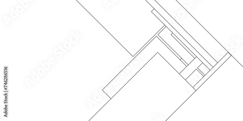 Architectural civil engineering building design with geometric patterns, black and white stripe geometric background, Abstract industrial Design random lines black on white background.