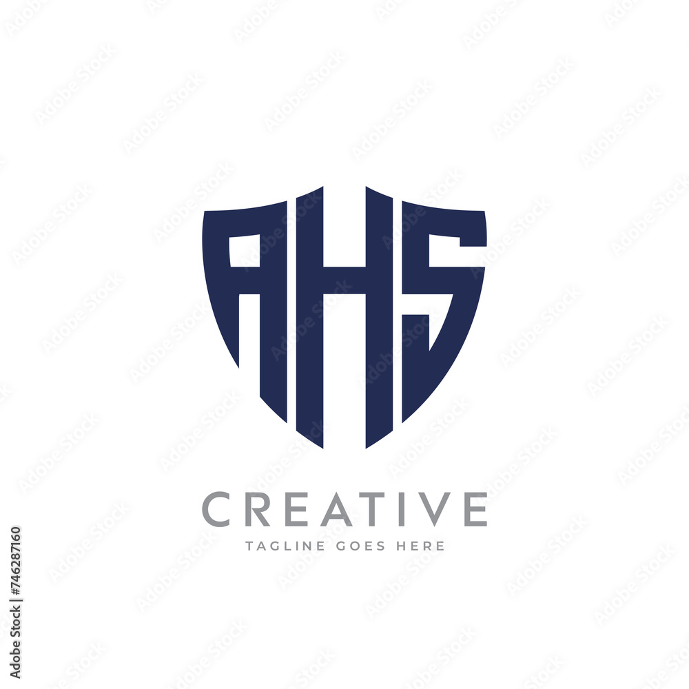 Obraz premium Creative letter AHS shield logo