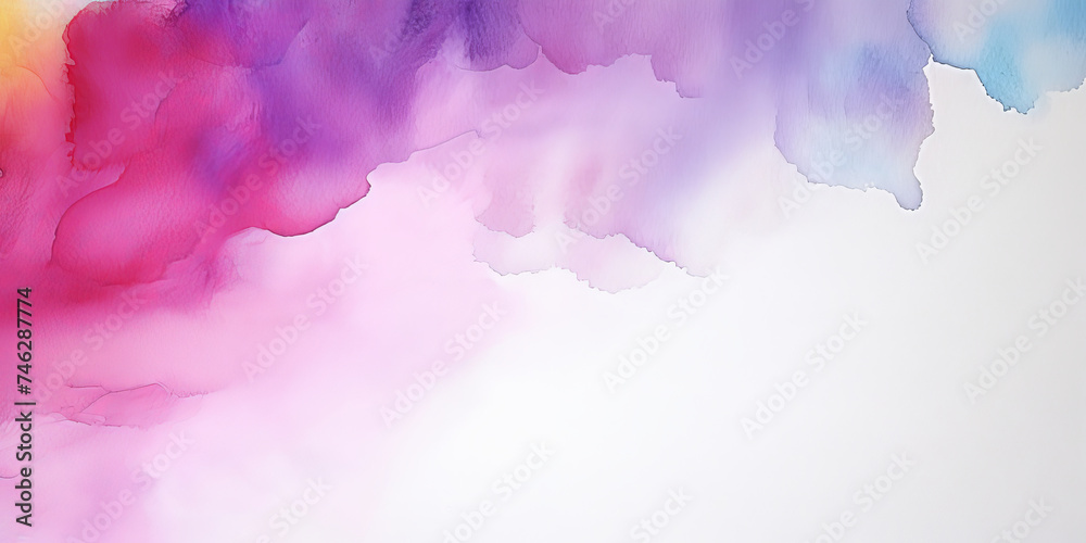 Obraz premium colorful watercolour canvas background,pink yellow orange red blue cyan green watercolor paint background . banner