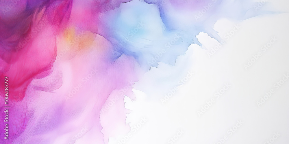 colorful watercolour canvas background,pink yellow orange red blue cyan green watercolor paint background . banner