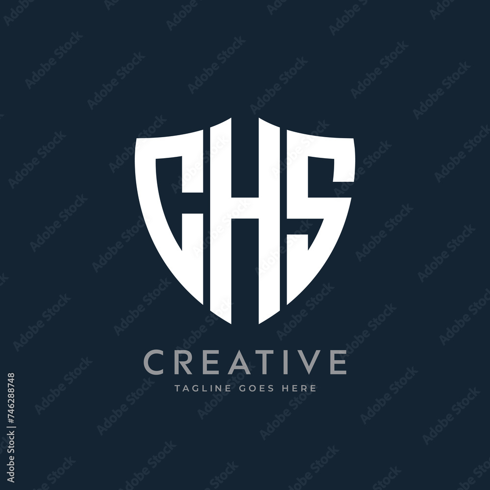 Obraz premium Shield emblem letter CHS logo