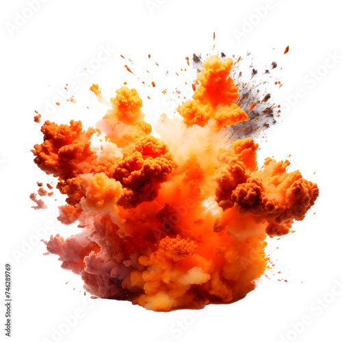 explosion effect blast on transparent isolated background