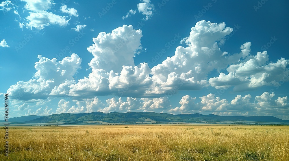 Sky and clouds.Beatiful sky with comolus clouds.illustrating the beauty of atmospheric phenomena.partly clear sky during the day.