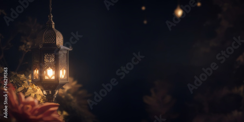 islamic lantern for ramadan banner celebration ai generated