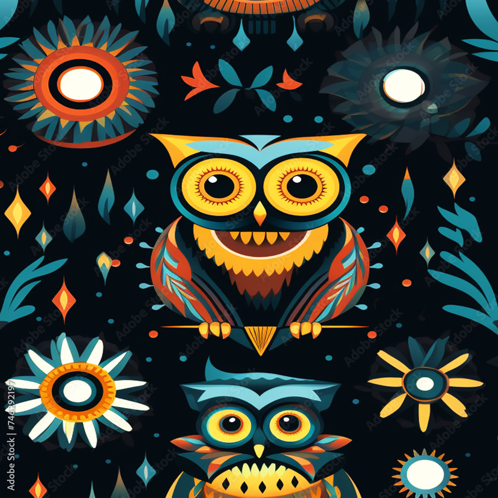 pattern with owls pattern with owls