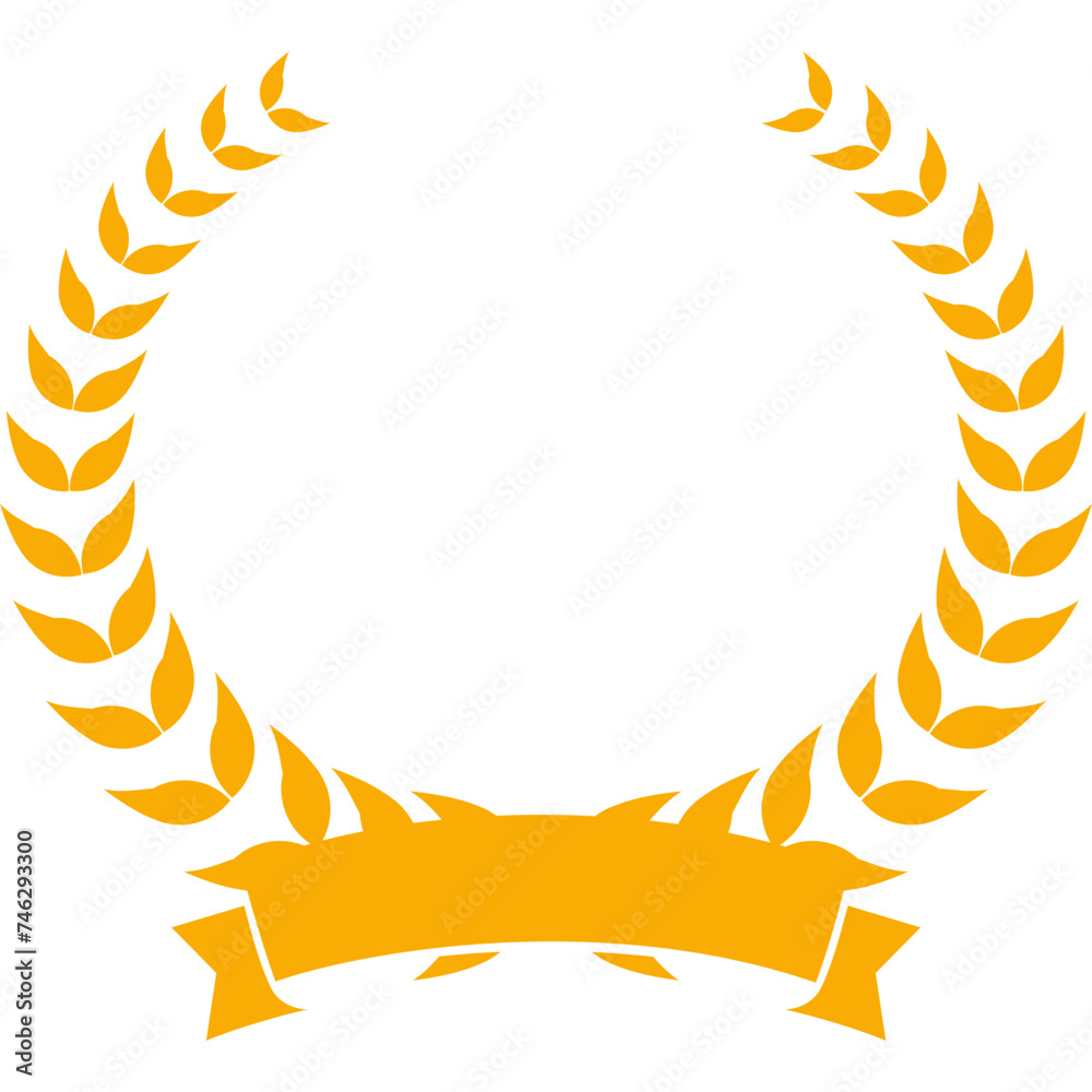 Golden Laurel Wreath with Ribbon Golden Laurel Wreath with Ribbon