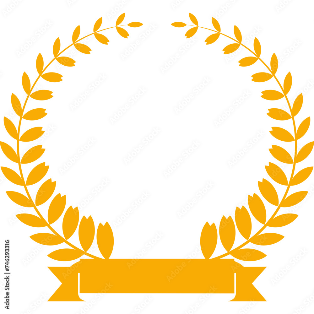 Golden Laurel Wreath with Ribbon Golden Laurel Wreath with Ribbon