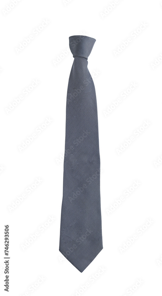Top view of a grey neck tie on white background with clipping path. man's neckties, Father's day concept Top view of a grey neck tie on white background with clipping path. man's neckties, Father's day concept