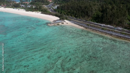 Okinawa busena terrace beach 4k drone video