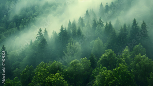 Beautiful photo of trees German forest Canon, Generative AI