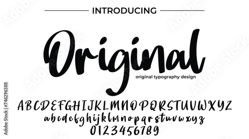 Original Font Stylish brush painted an uppercase vector letters, alphabet, typeface