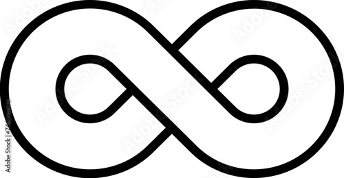 Infinity symbol icon, eternal, limitless, endless, life logo.