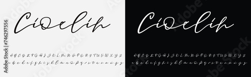 Signature script lettering font photo
