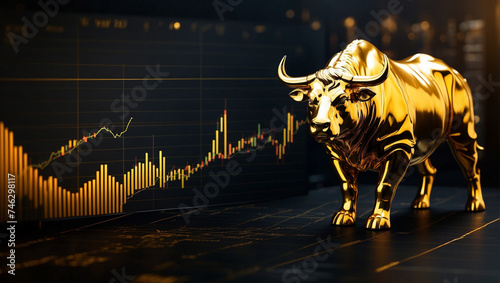 bull and bear financial infograhic stock market chart