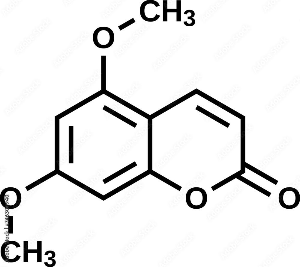 Citropten structural formula, vector illustration Citropten structural formula, vector illustration