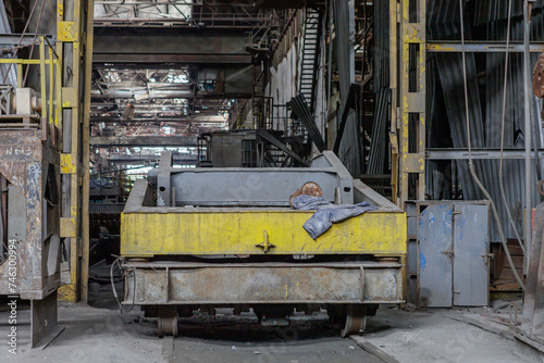 Big metallurgical factory destroyed during war in Ukraine.