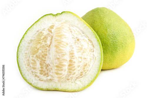 Fototapeta Naklejka Na Ścianę i Meble -  Fresh yellow pomelo fruit 
, grapefruit or Citrus maxima isolated on white background