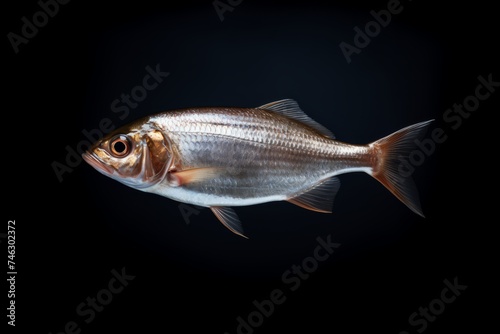A scary fish on a black background.